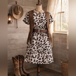 Brunette The Label Animal Print T-Shirt Dress